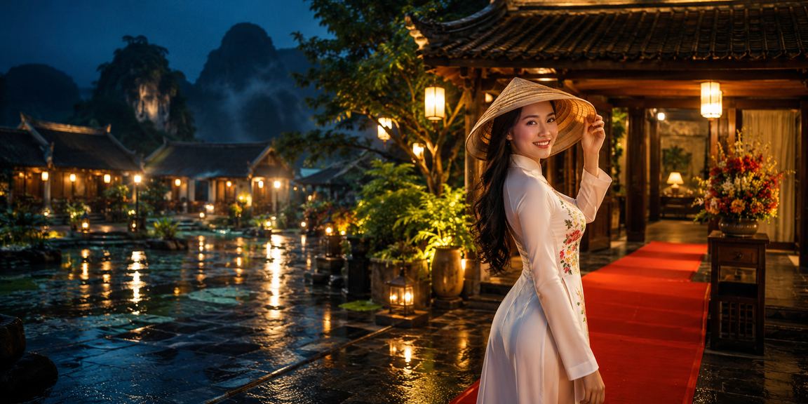Khung cảnh Ninh Bình với nón lá – hình ảnh người dùng Việt Nam tìm hiểu cá cược thể thao trực tuyến